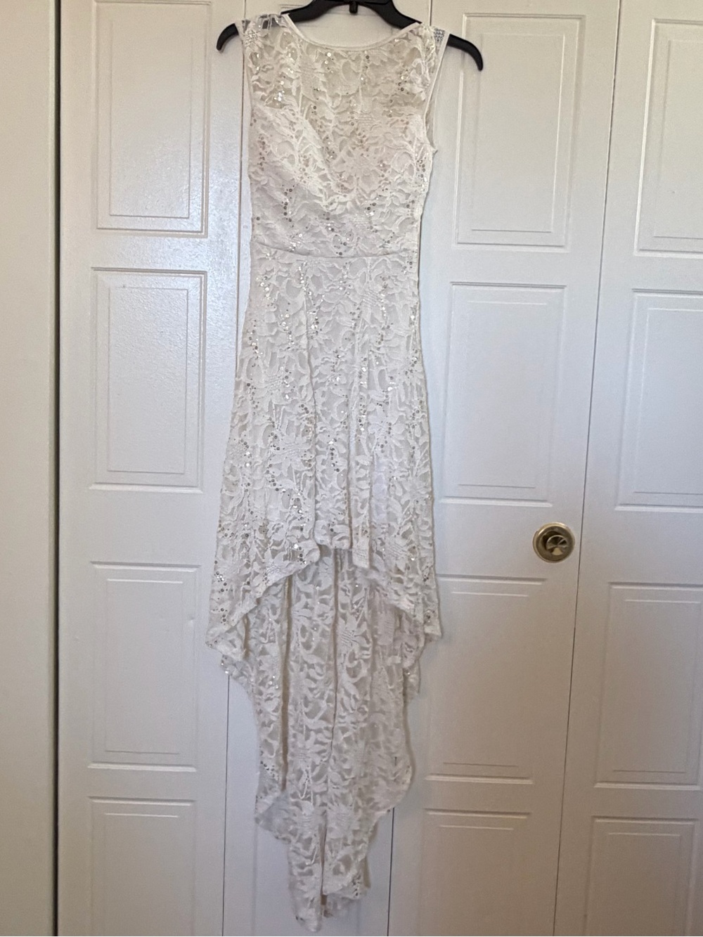 Lace High-Low Dress in Ivory – Elegant Women's Dress